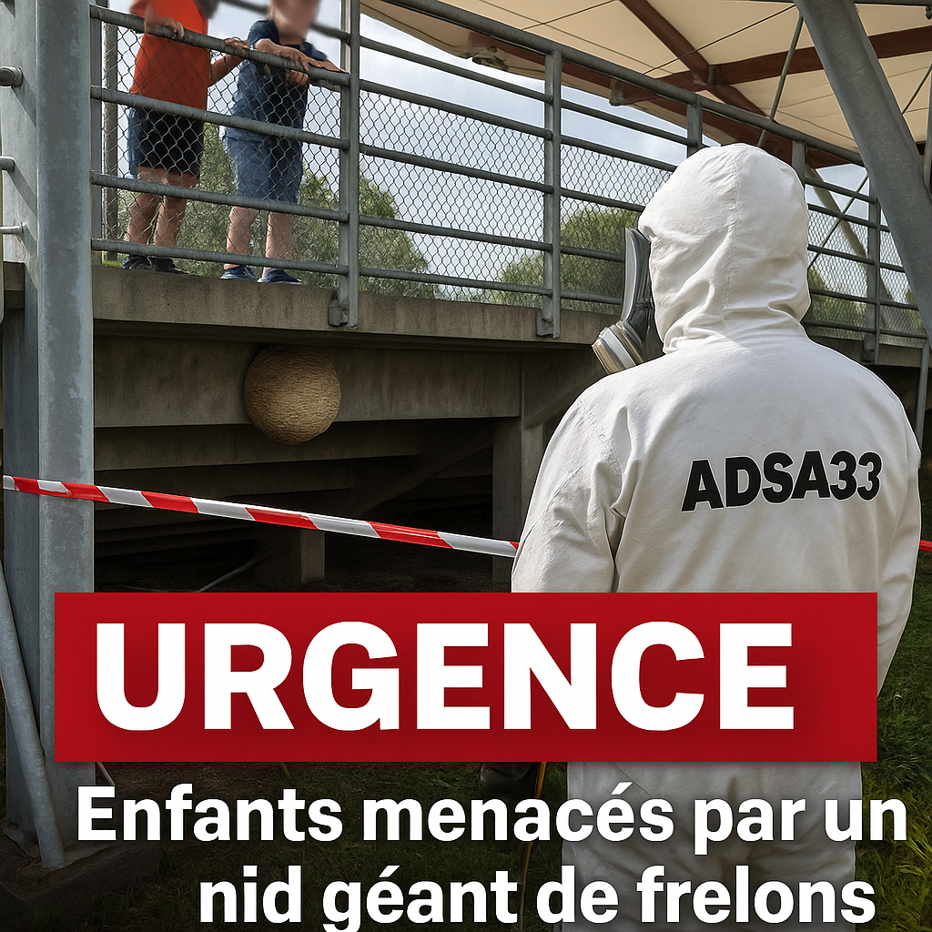 Sous la tribune des spectateurs du stade du CREPS, un nid de frelons s’était installé dans l’ombre, dissimulé dans une zone sensible, à quelques mètres à peine d’un espace fréquenté. Invisible au premier regard, presque silencieux dans un premier temps, le danger s’est brusquement révélé lorsqu’une attaque de frelons a transformé ce lieu sportif en zone de tension.