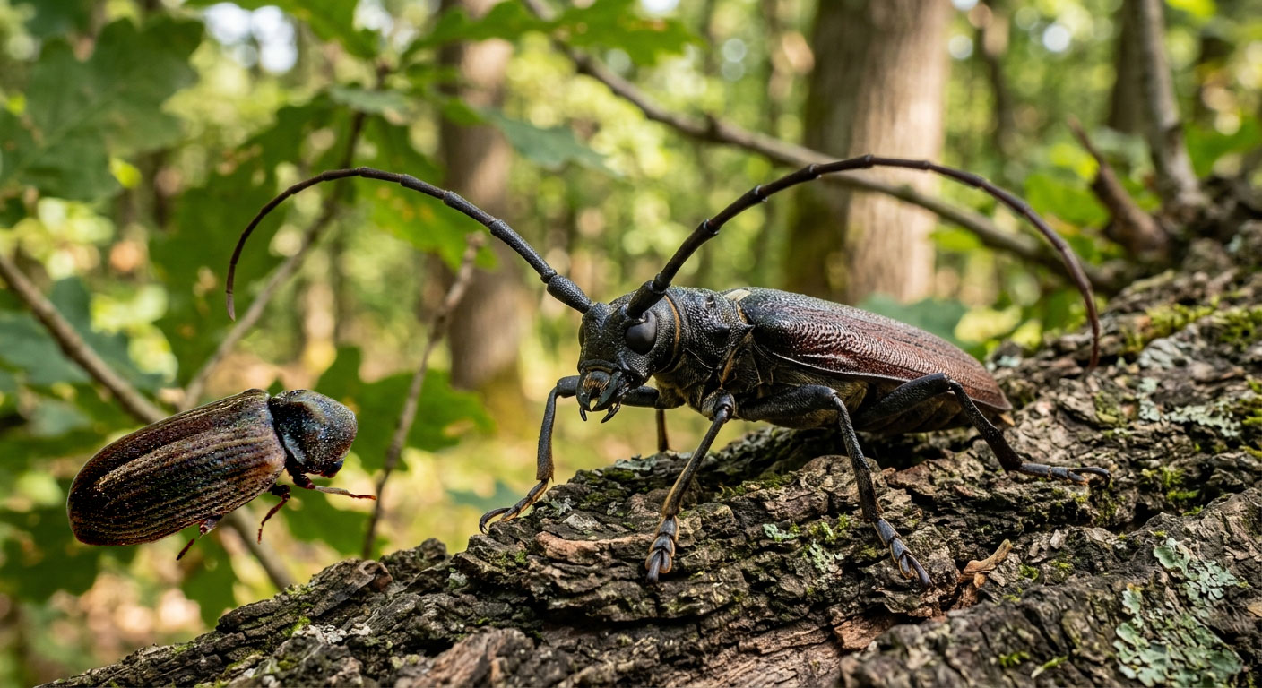 Capricorne et vrillette, insectes xylophages du bois