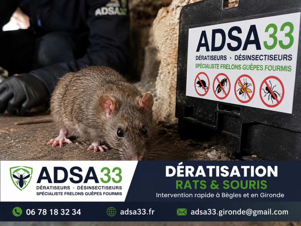 Dératisation Bègles rats plafond dans une maison individuelle réalisée par ADSA33